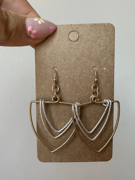 The Geometric Triangle Two-Toned Earrings