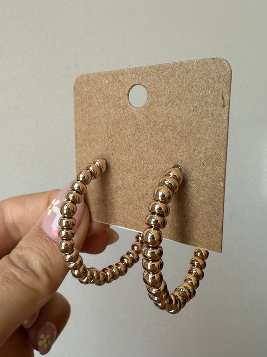 The Gold Beaded Hoops