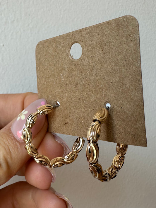 The Texture Beaded Hoops (2 colors)