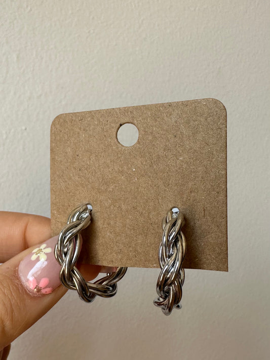 The Silver Twist Hoops