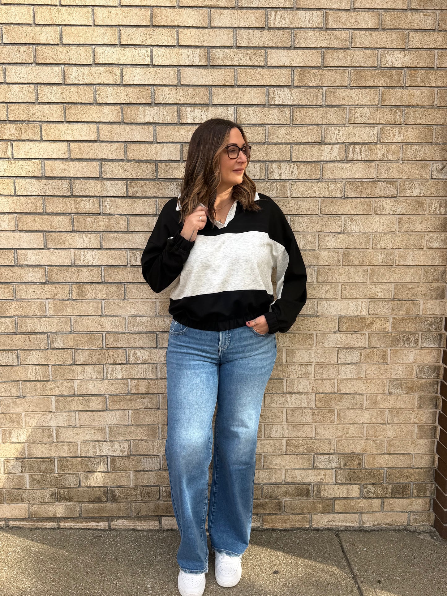The Color Block Collared Pullover