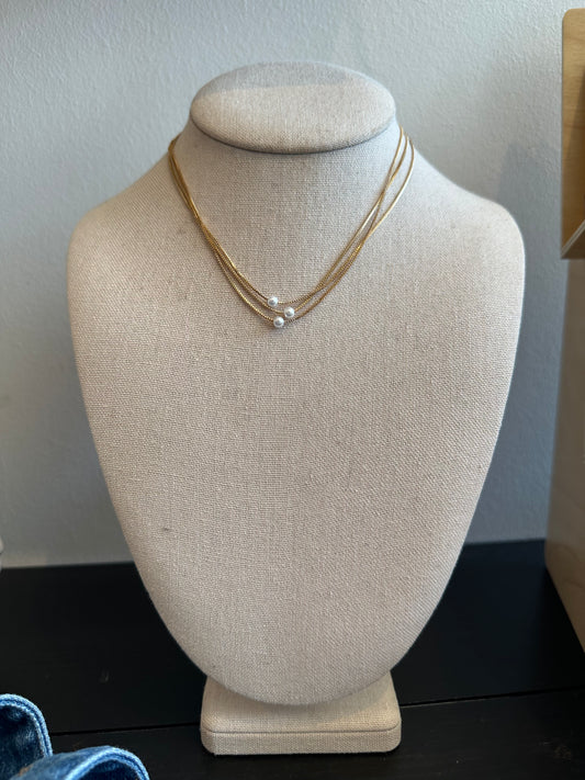 The Triple Layered Pearl Necklace