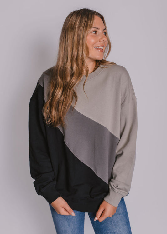 The Haley Color Block Crewneck