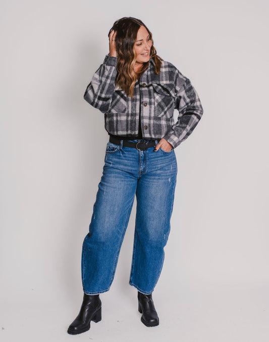 The Faith Cropped Flannel Jacket