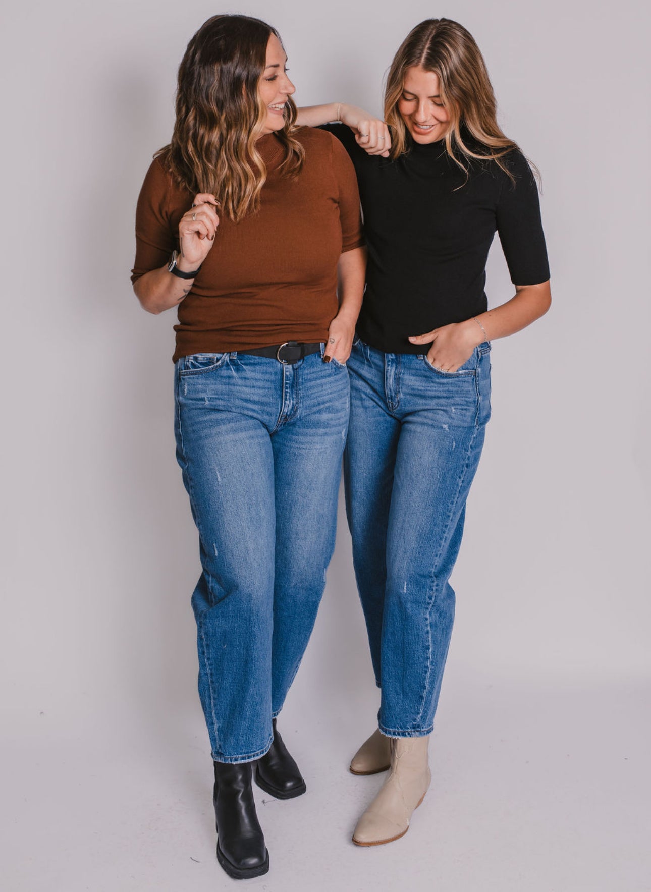 The Short Sleeve Sweater Mock Top (2 Colors)