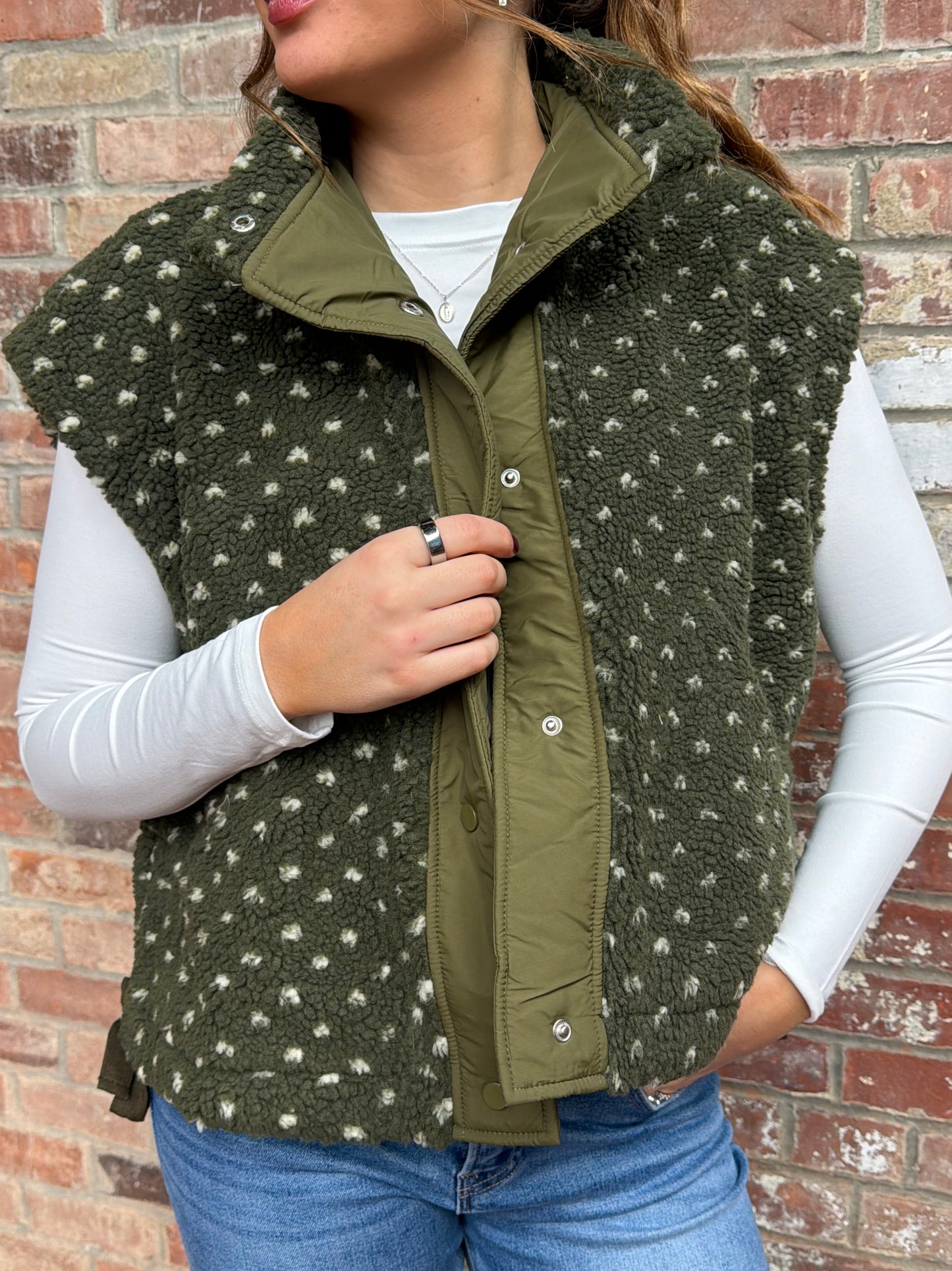 The Cozy Polka Dot Vest