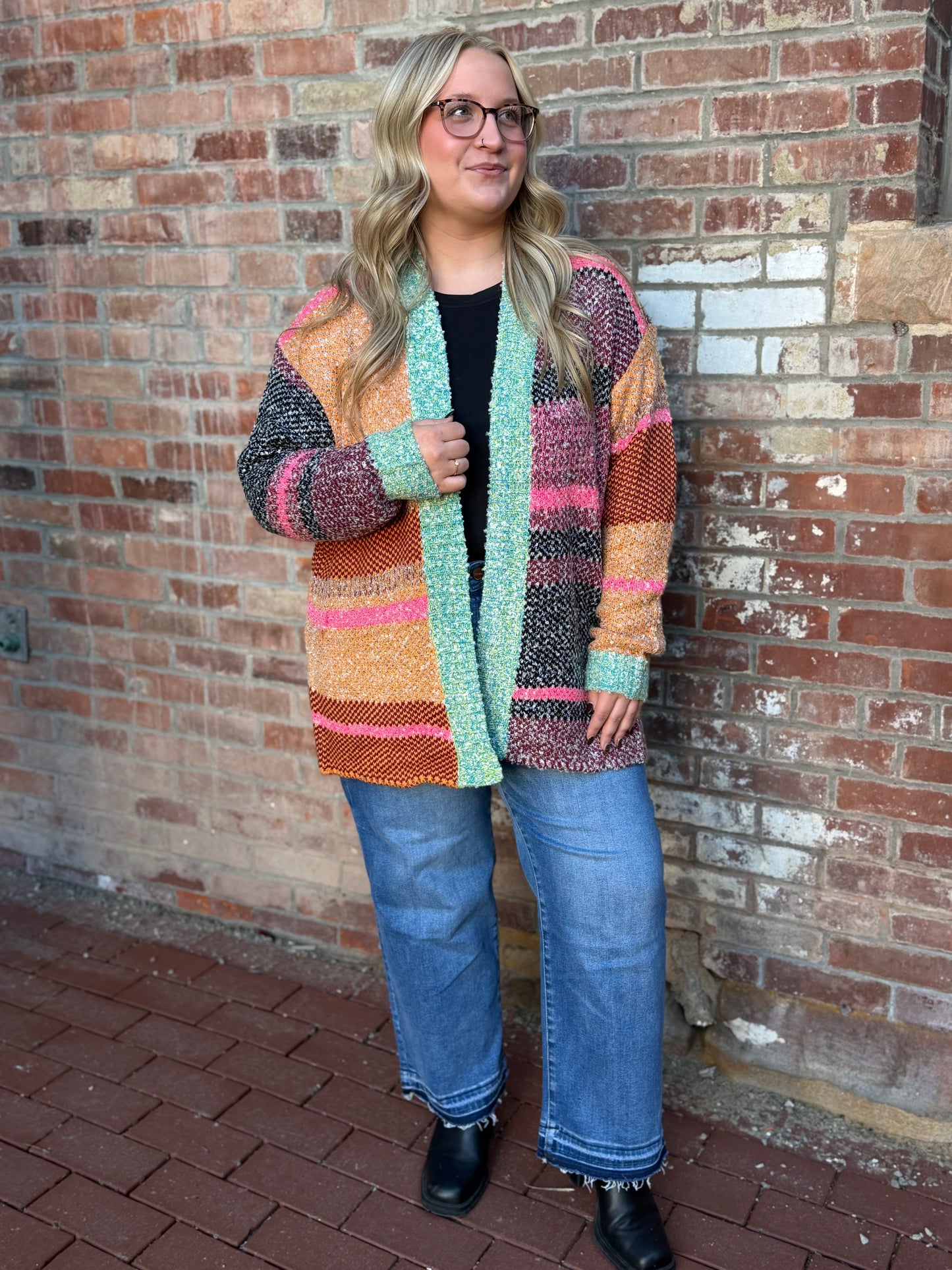 The Multicolored Abstract Cardigan