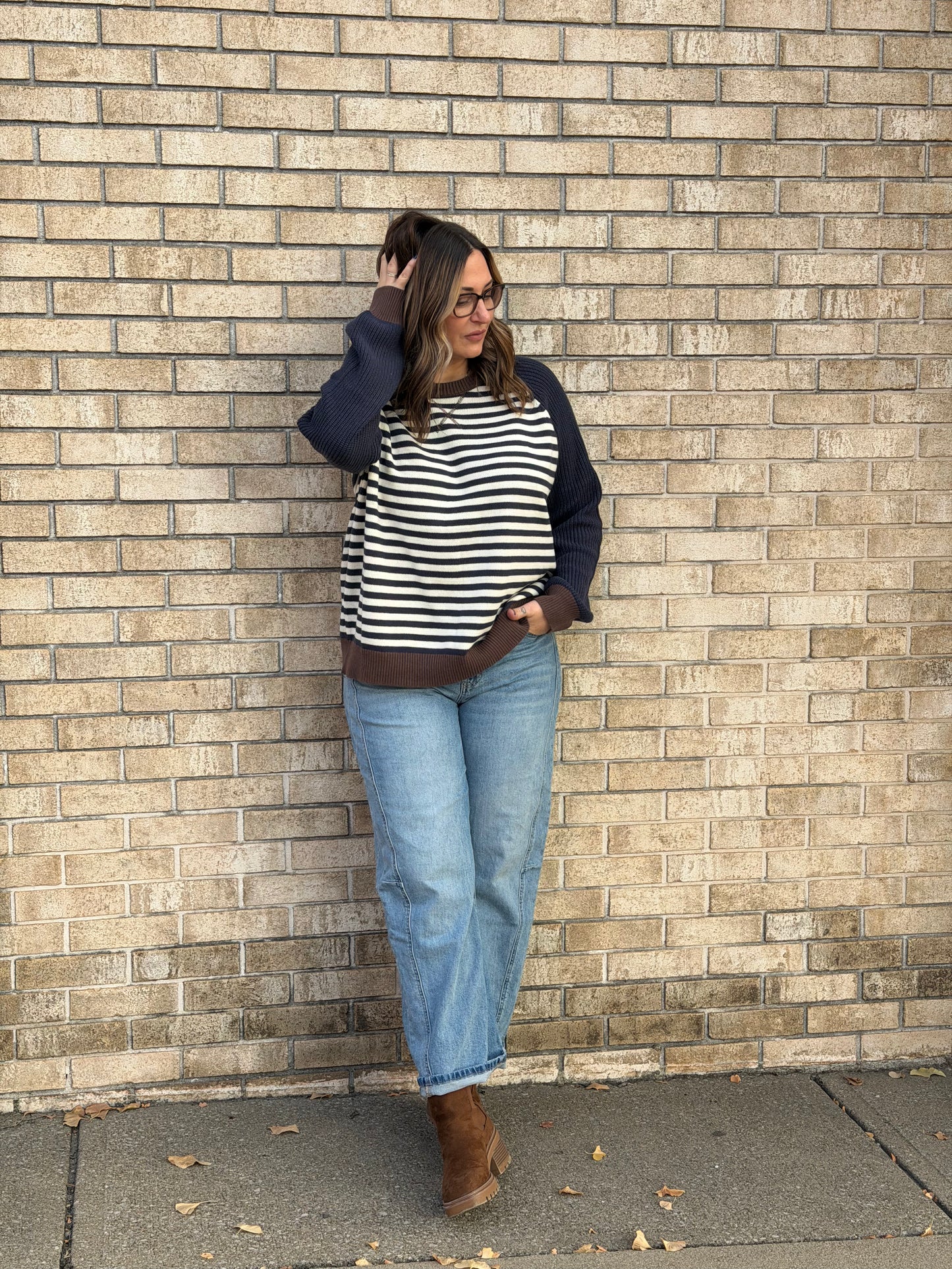 The Blue & Brown Striped Sweater
