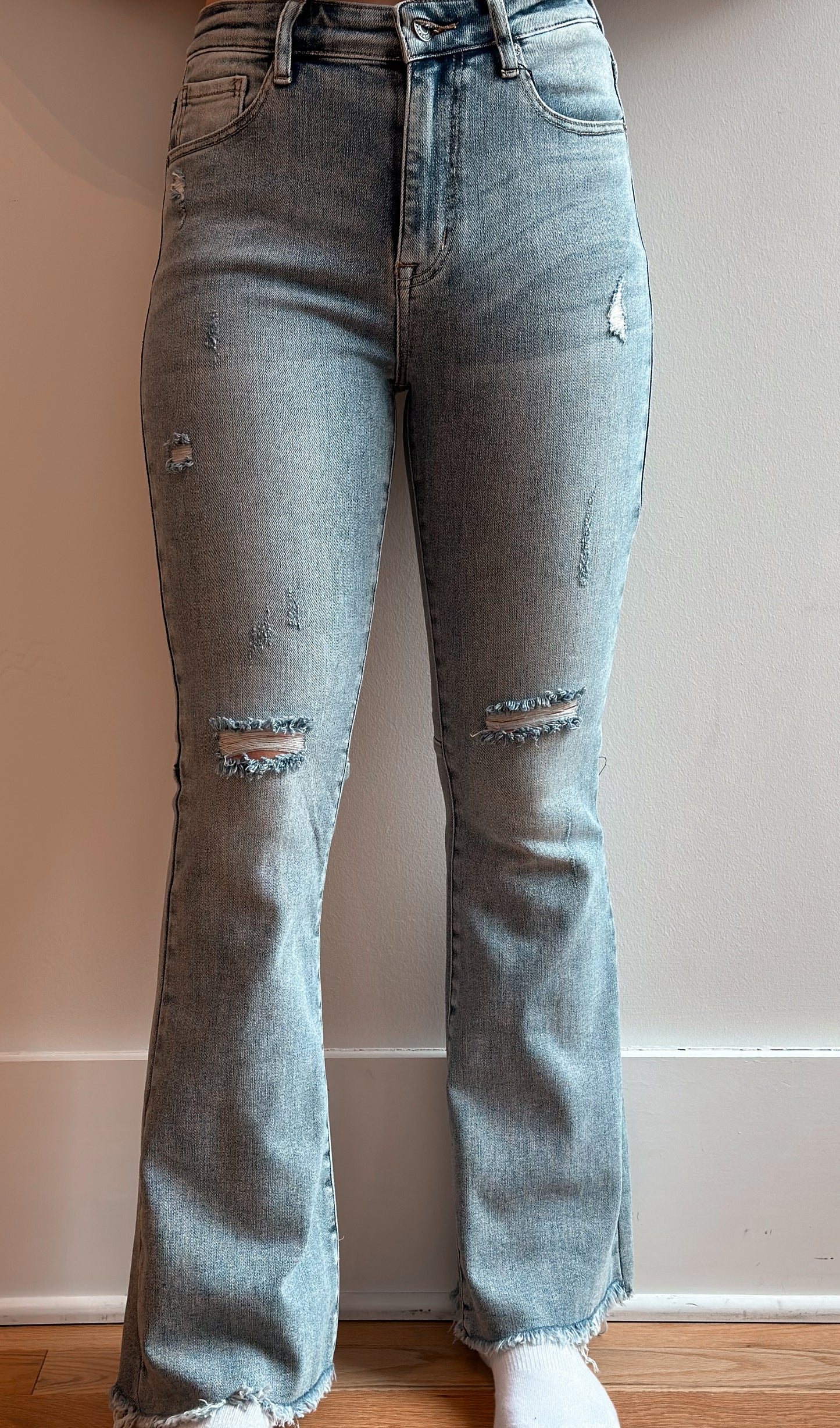 The Daniella Distressed Flare Jeans