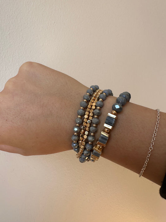 The Grey Crystal Bracelet Set