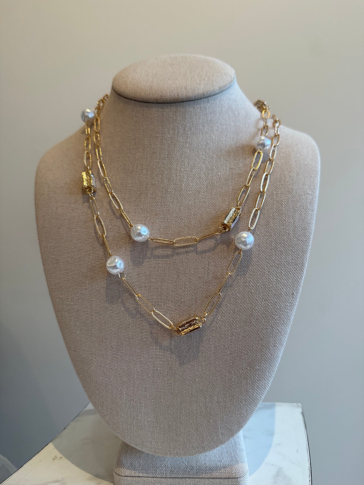 The Long Gold Textured Chain