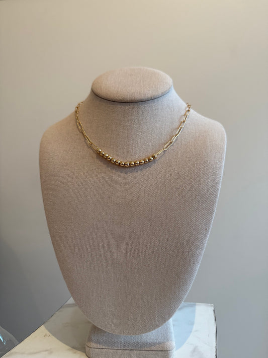 The Gold Beaded Chain Necklace
