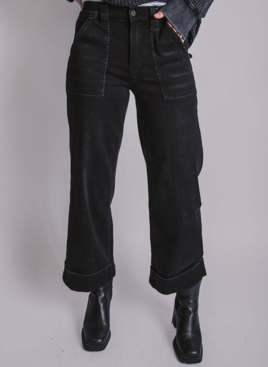 The Kris Cropped Black Jeans