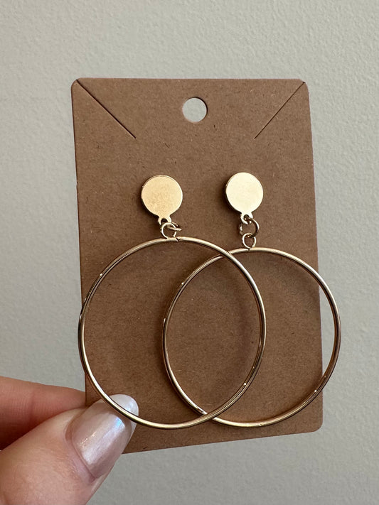 The Gold Round Drop Earrings