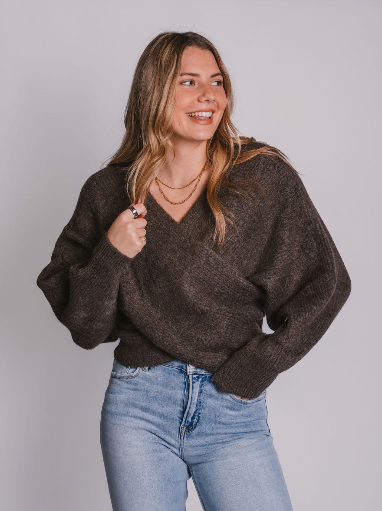 The Cozy Brown Wrap Sweater