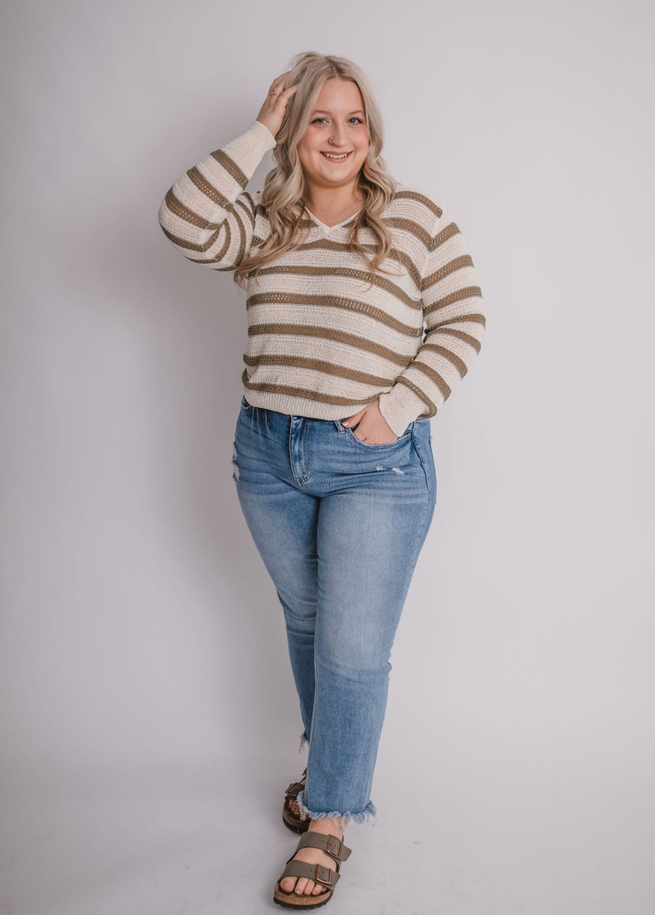 The Striped Lightweight Sweater Top