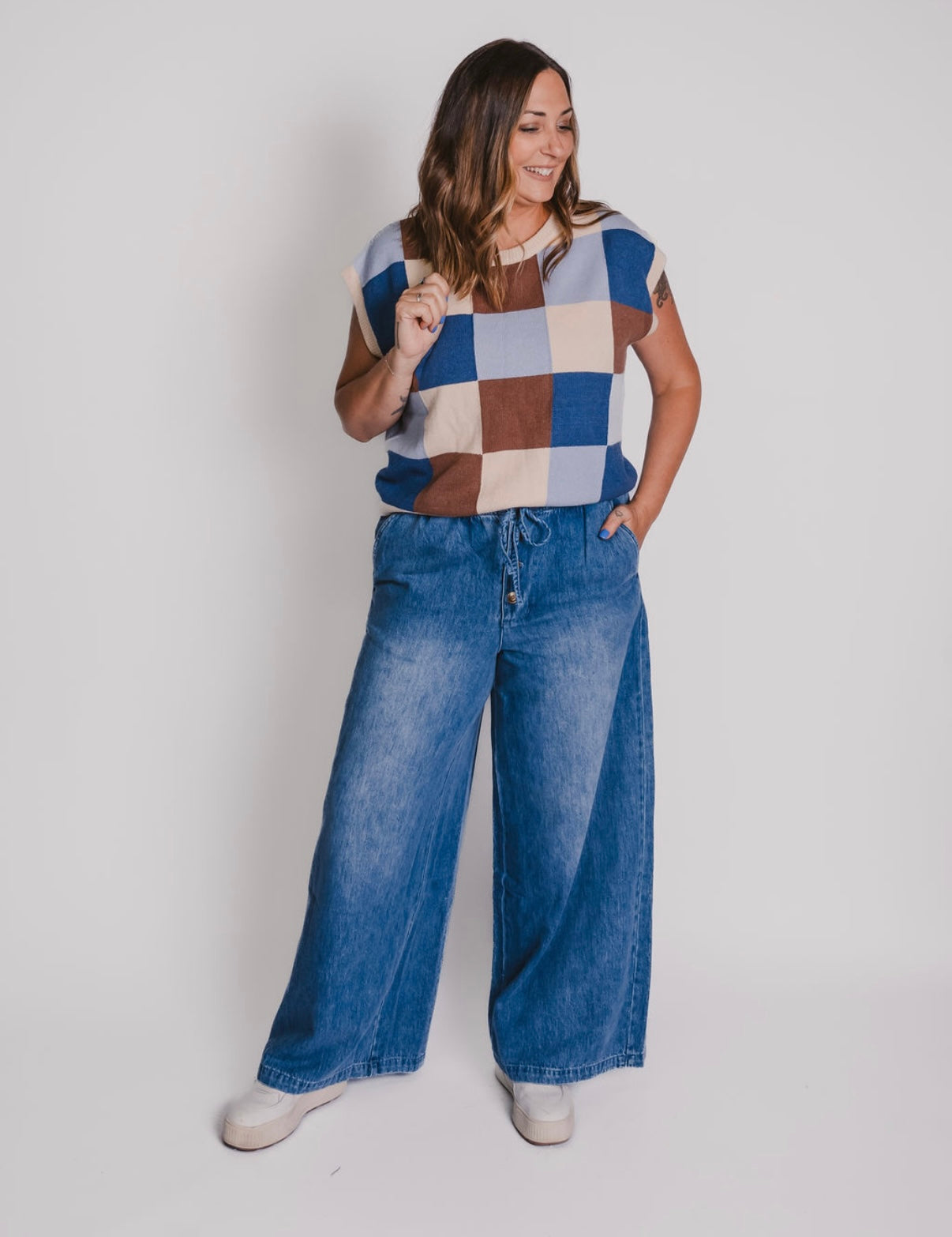 The Bella Wide Leg Denim Pants