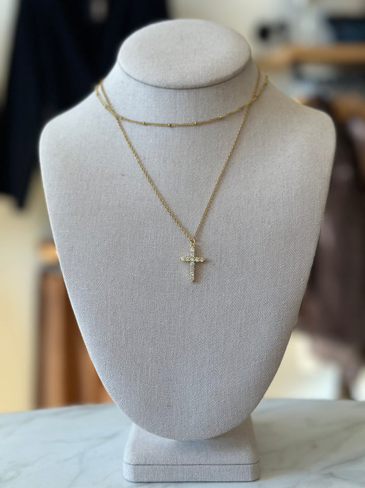 The Double Layered Cross Necklace