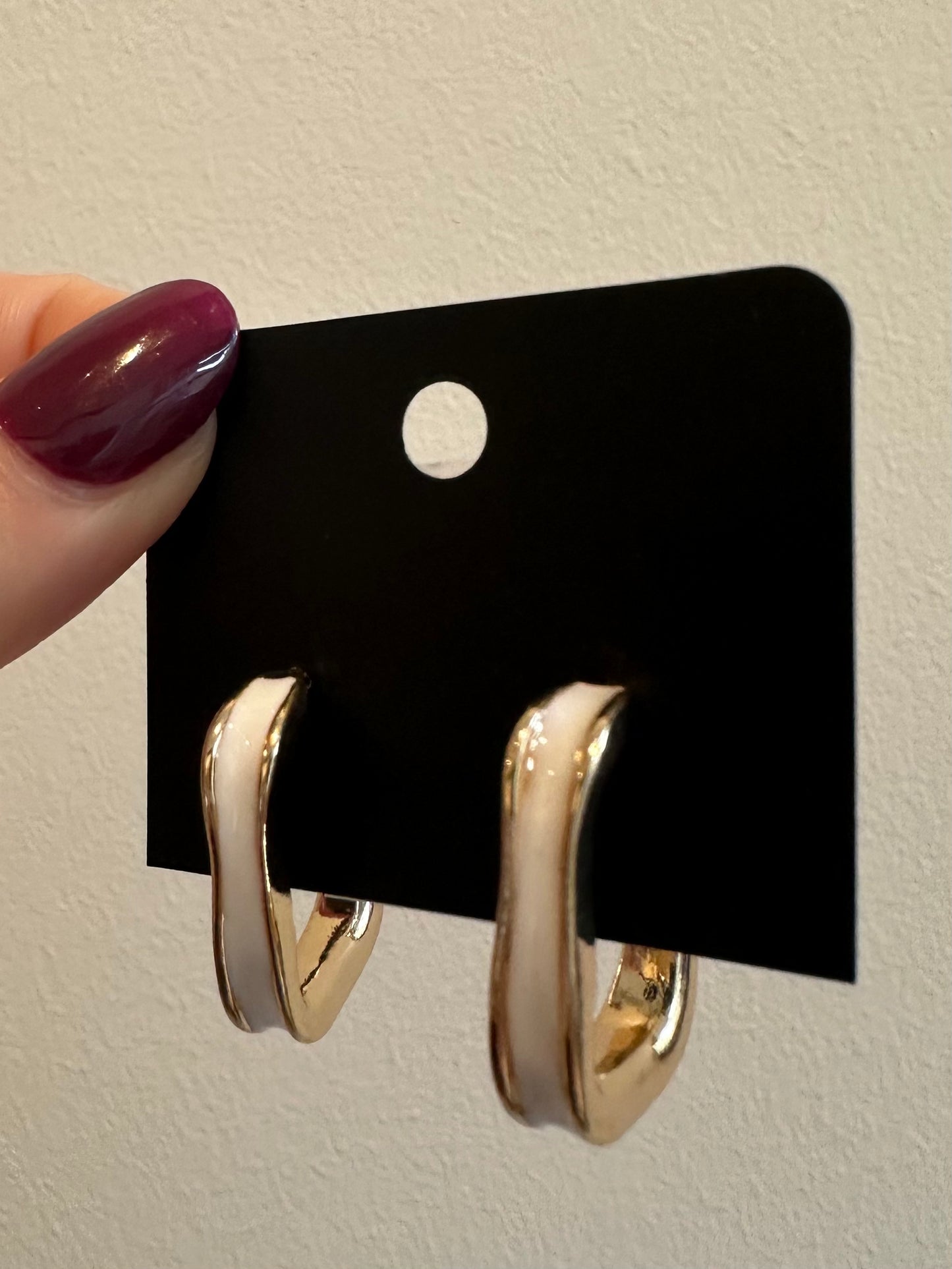 The Gold & White Squared Hoops