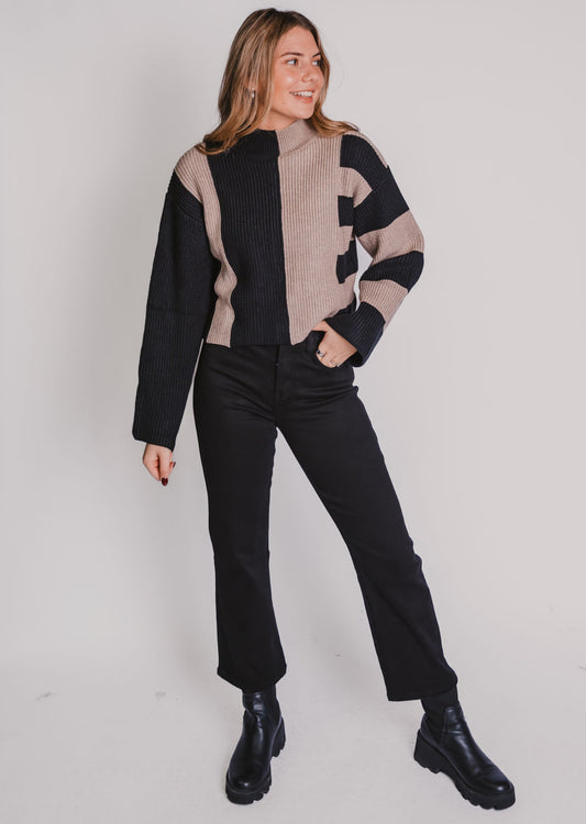 The Color Block Contrast Sweater