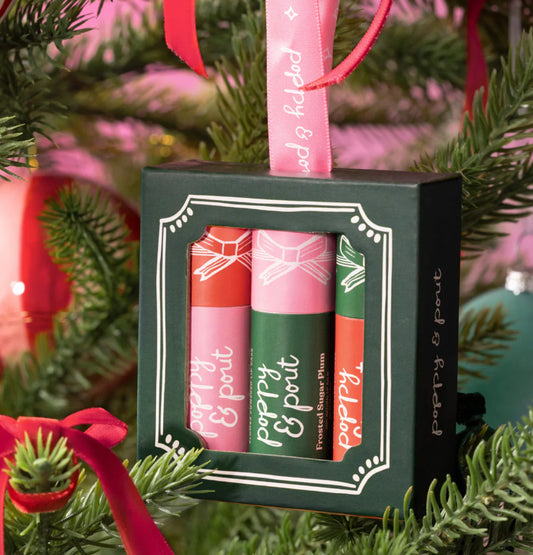 The Holiday Poppy & Pout Ornament Set