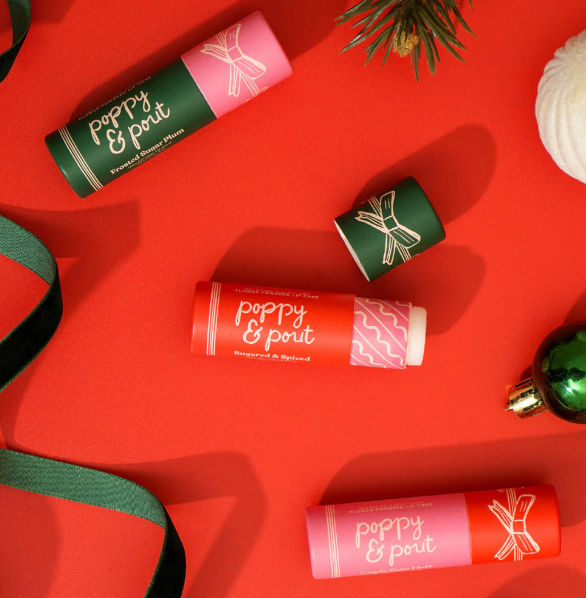 The Holiday Poppy & Pout Ornament Set