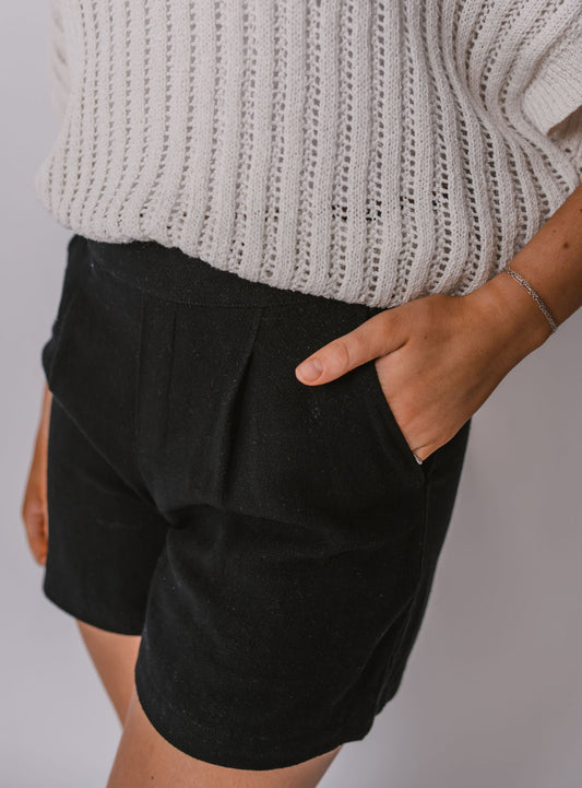 The Black Linen Shorts