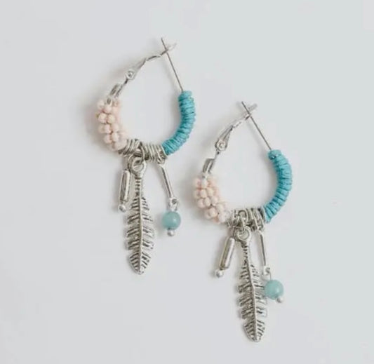The Turquoise Beaded Hoops