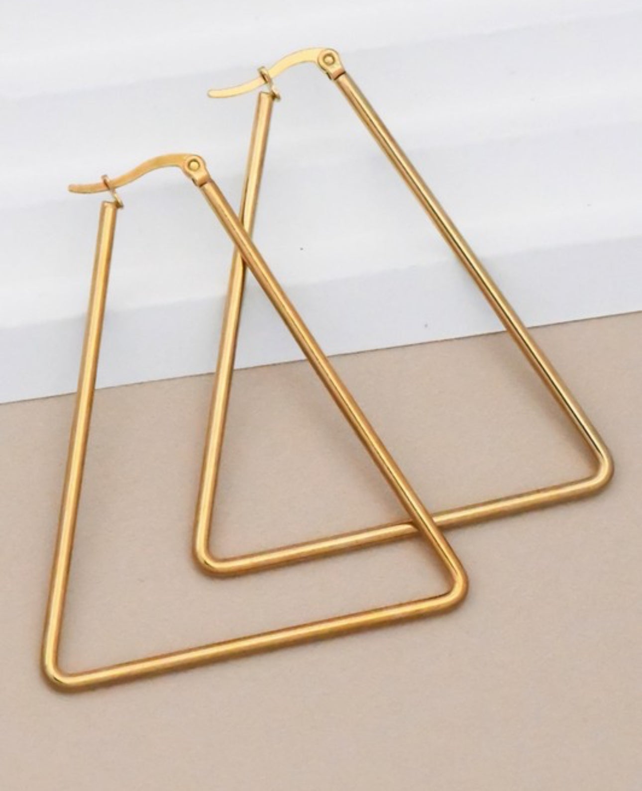 The Gold Triangle Hoops