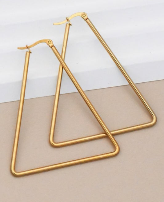 The Gold Triangle Hoops