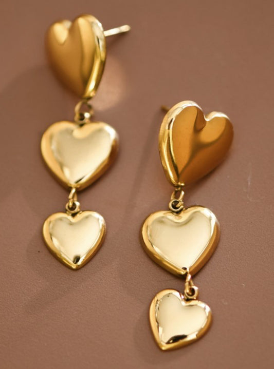 The Triple Heart Earrings