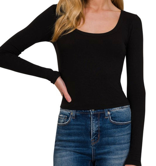The Basic Scoop Neck Long Sleeve