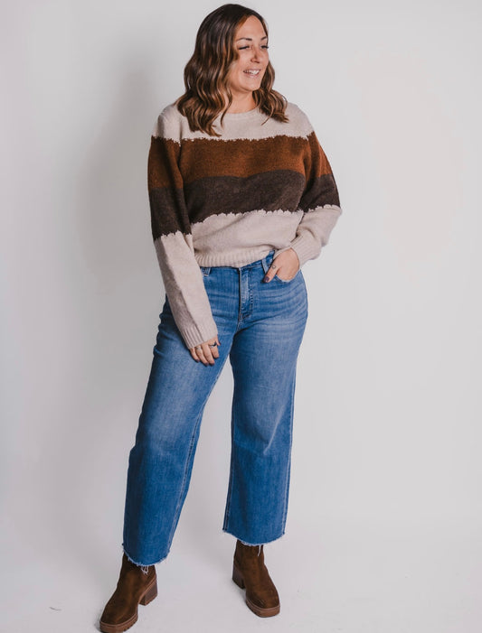 The Color Block Button Detail Sweater