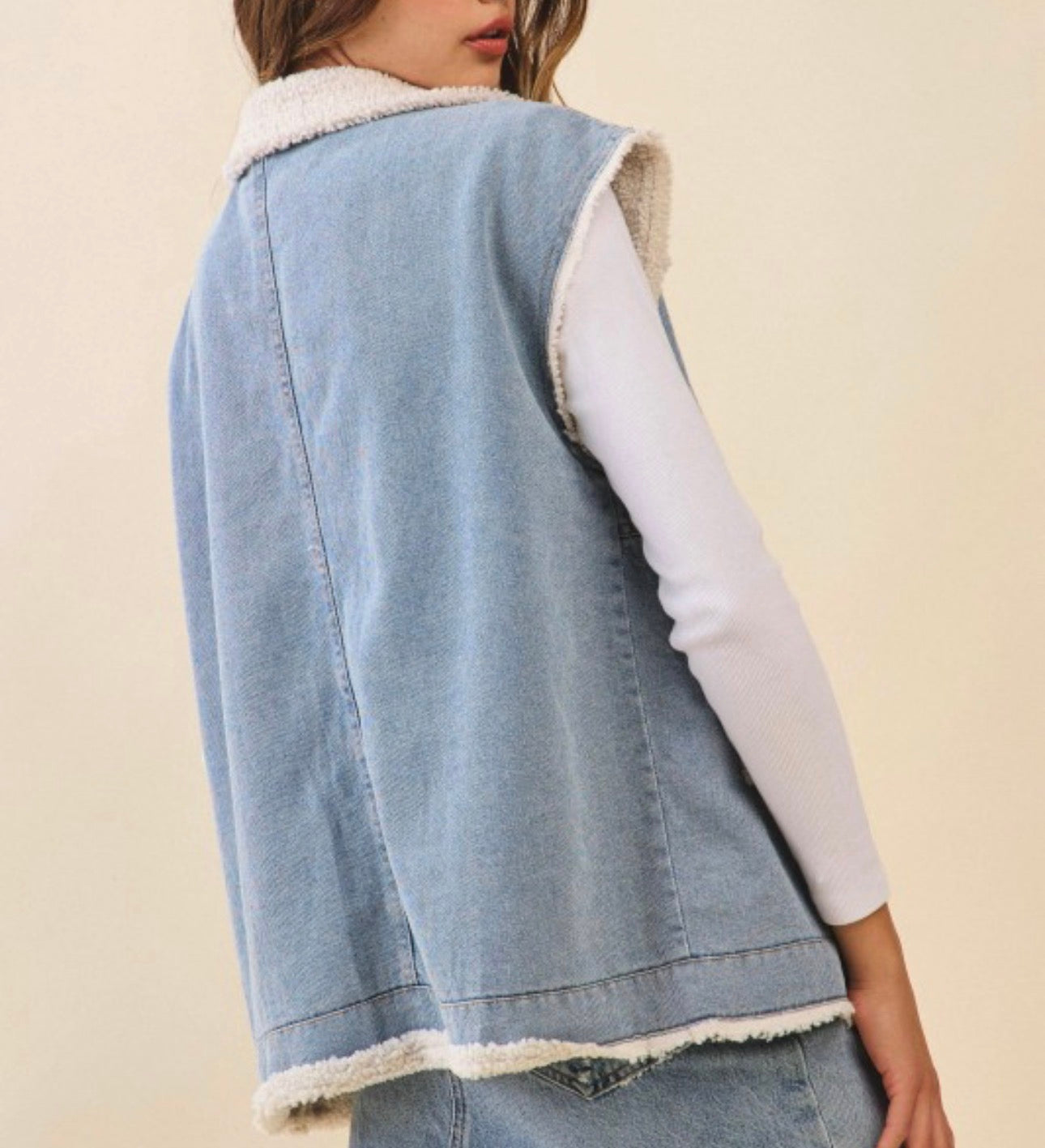 The Denim Sherpa Vest