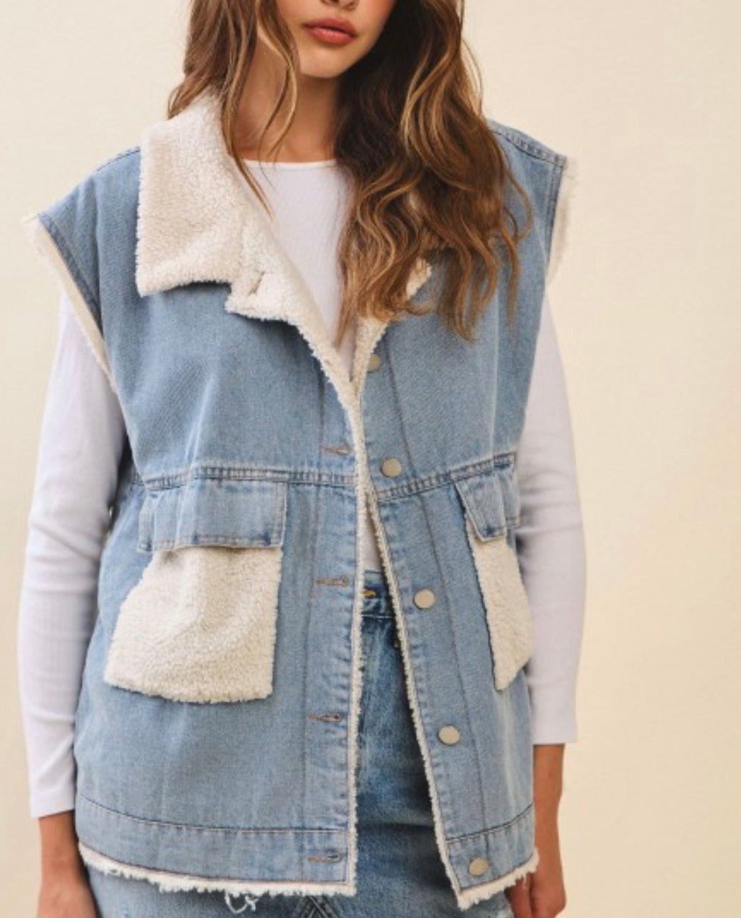 The Denim Sherpa Vest