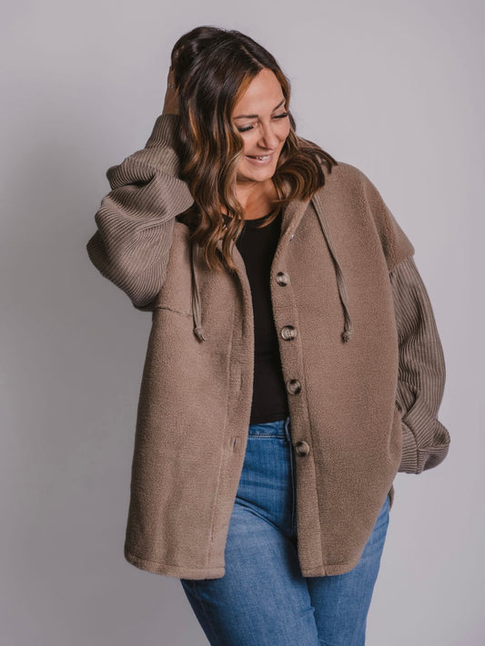 The Sherpa Hoodie Shacket