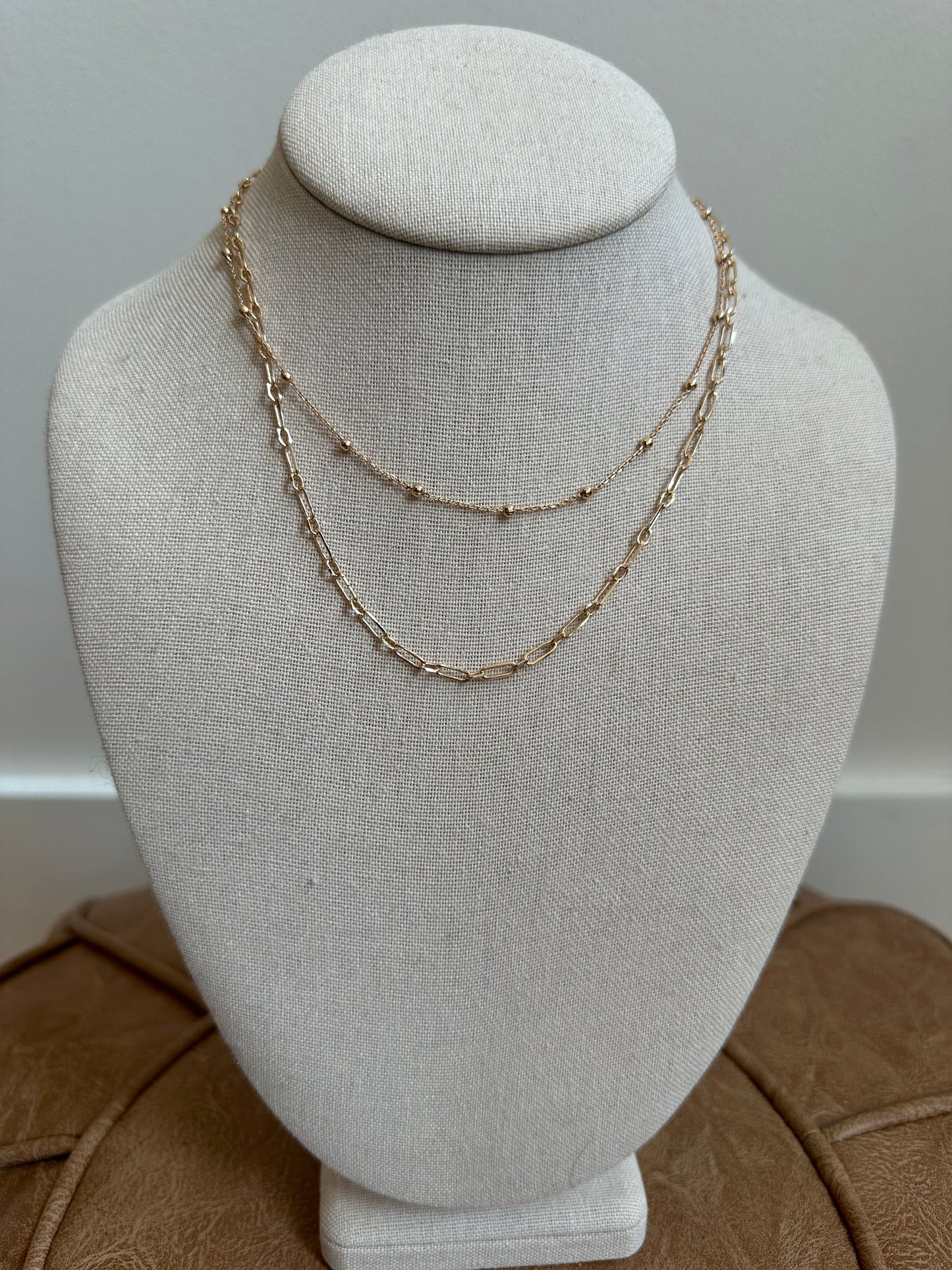 The Double Layer Link Necklace (2 colors)