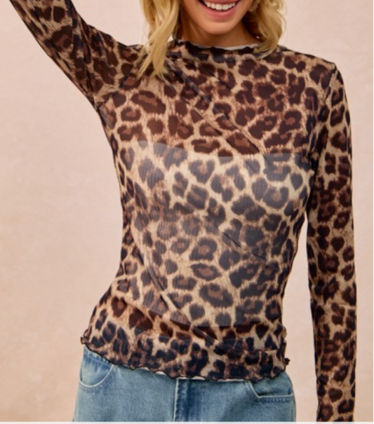 The Mesh Leopard Long Sleeve