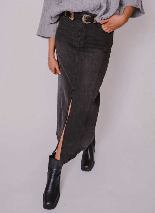 The Denim Magnolia Midi Skirt