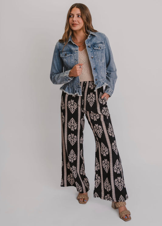 The Gia Printed Wide Leg Pants