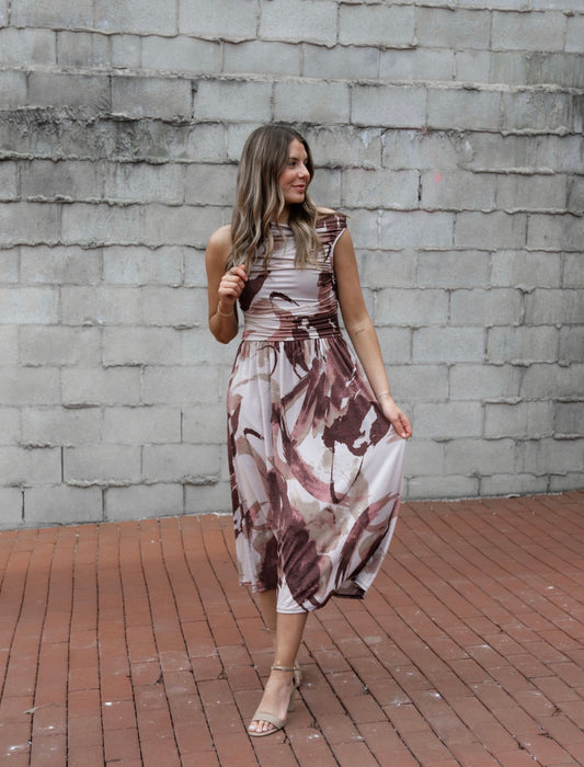 The Abstract Maya Midi Dress