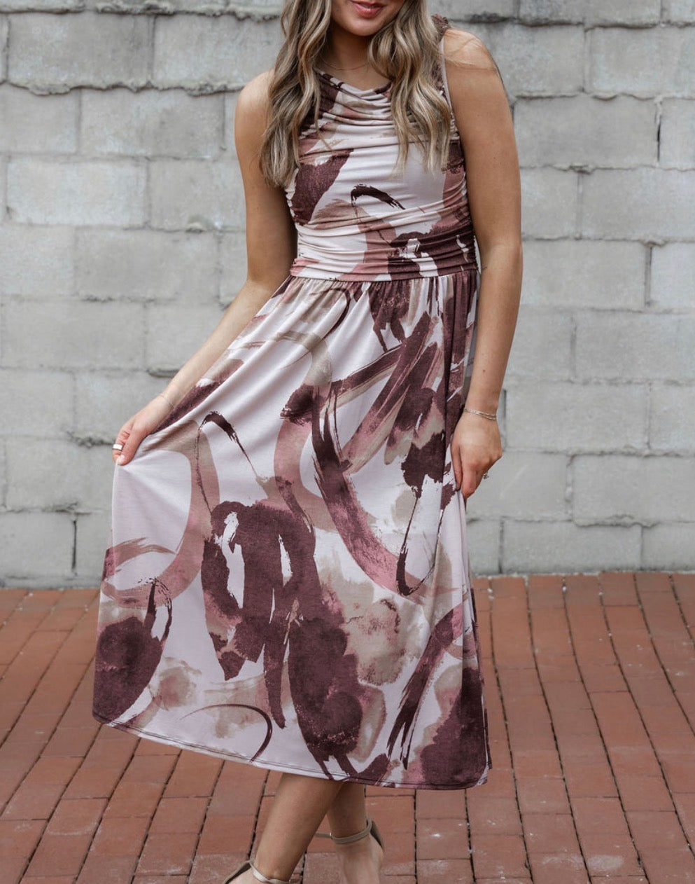 The Abstract Maya Midi Dress