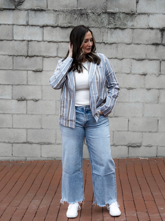The Striped Linen Blazer