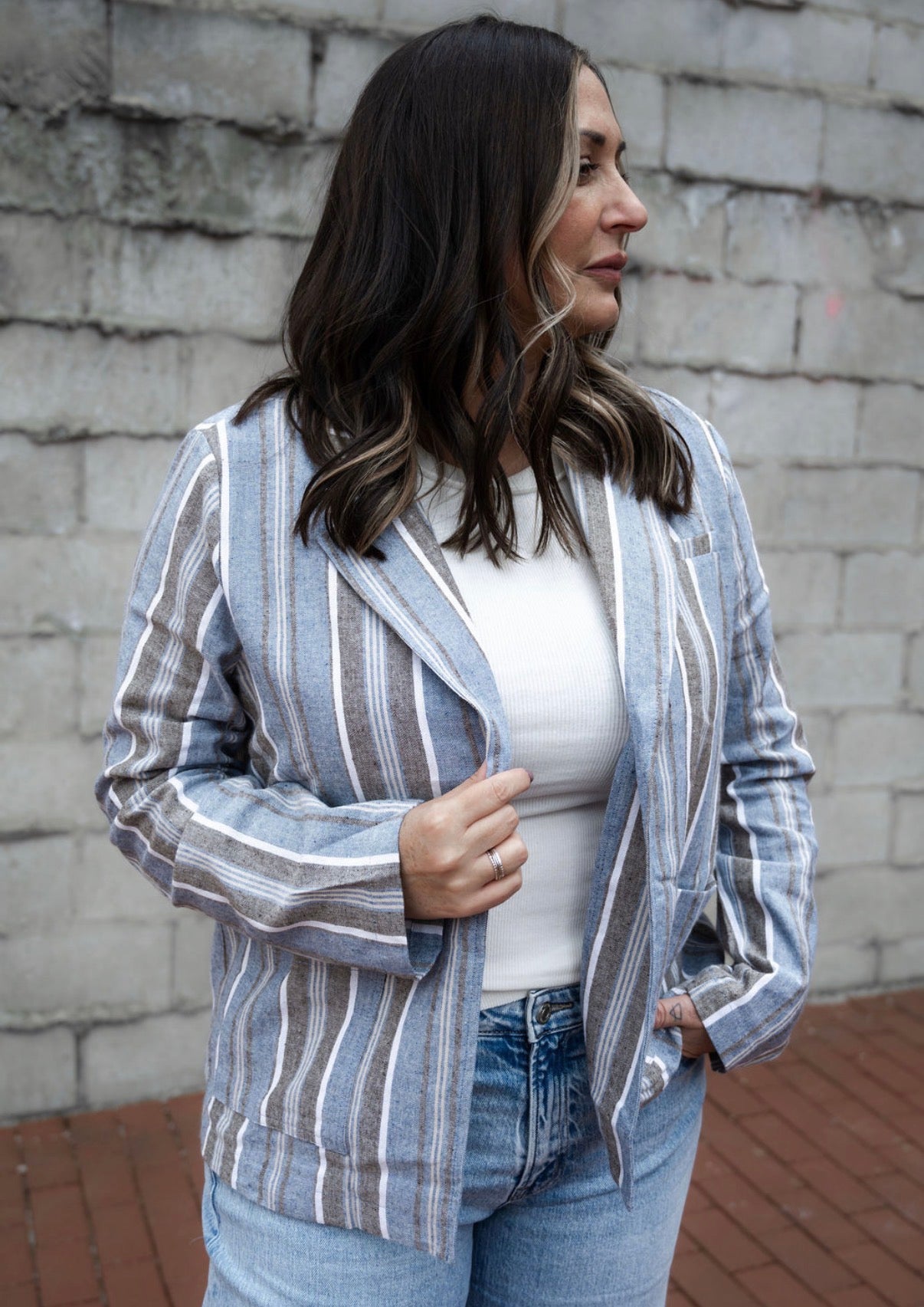 The Striped Linen Blazer