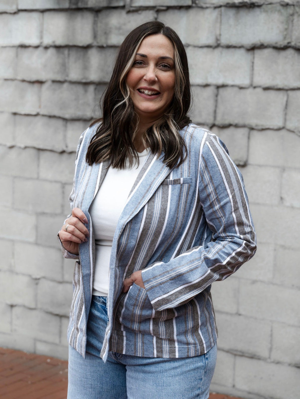 The Striped Linen Blazer