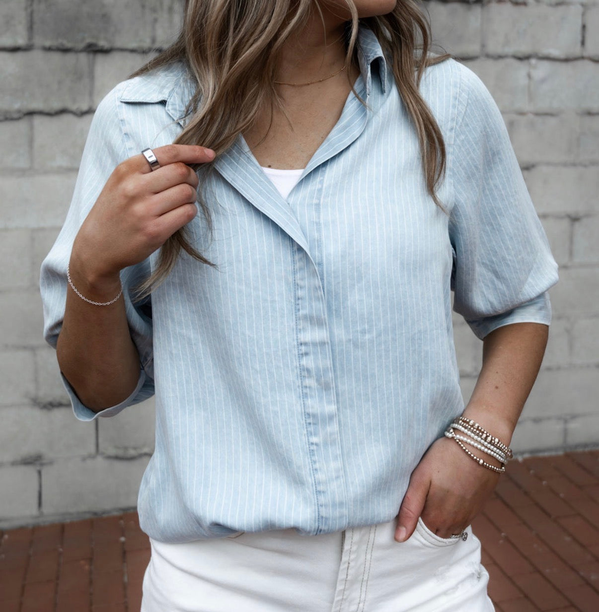 The Striped Stella Short Sleeve Top