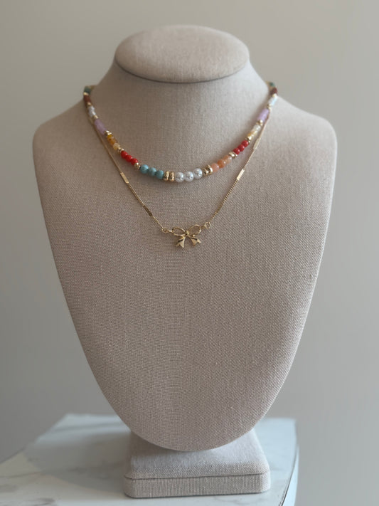 The Multi Beaded Bow Necklace