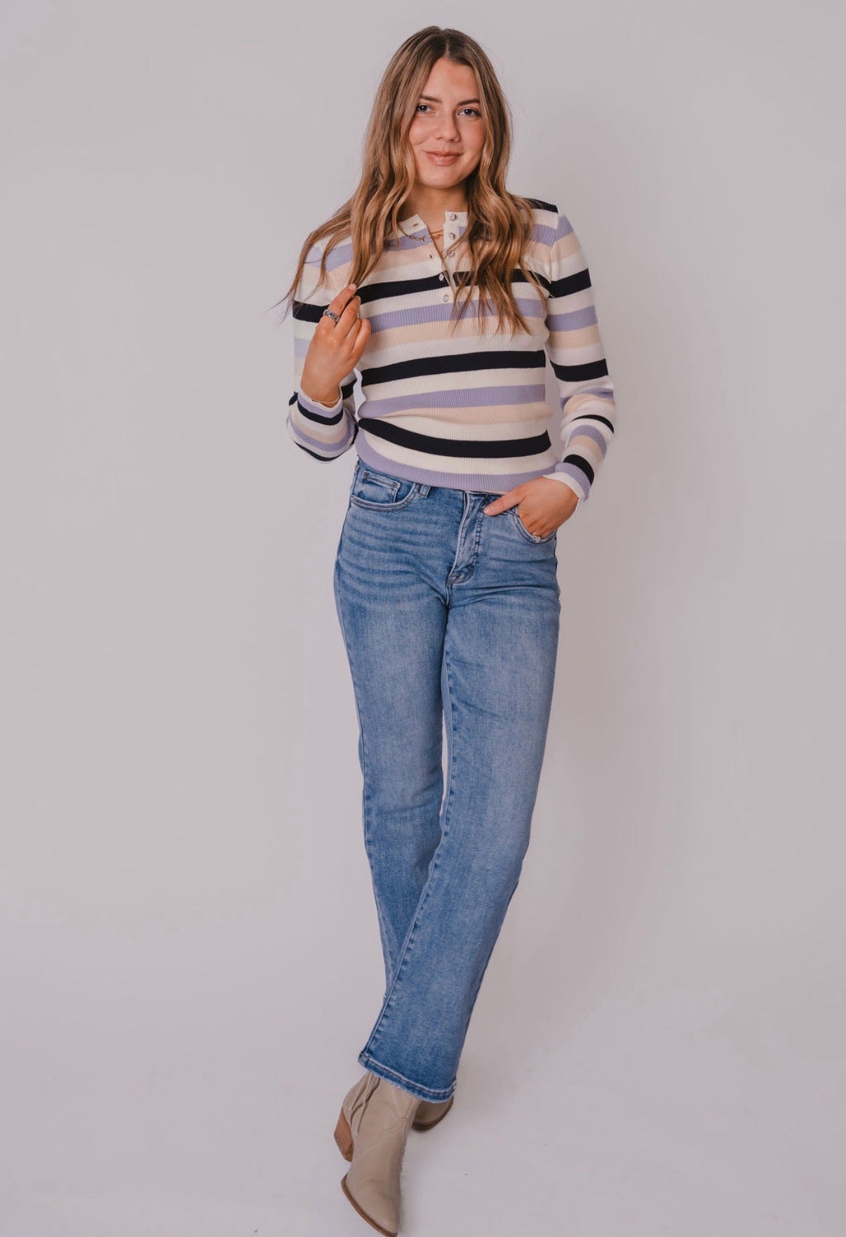 The Sylvia Striped Sweater Top