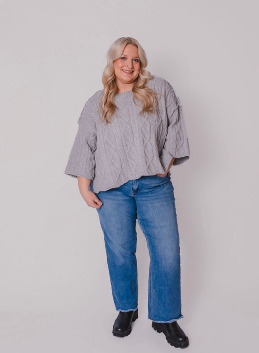 The Short Sleeve Cable Knit Sweater