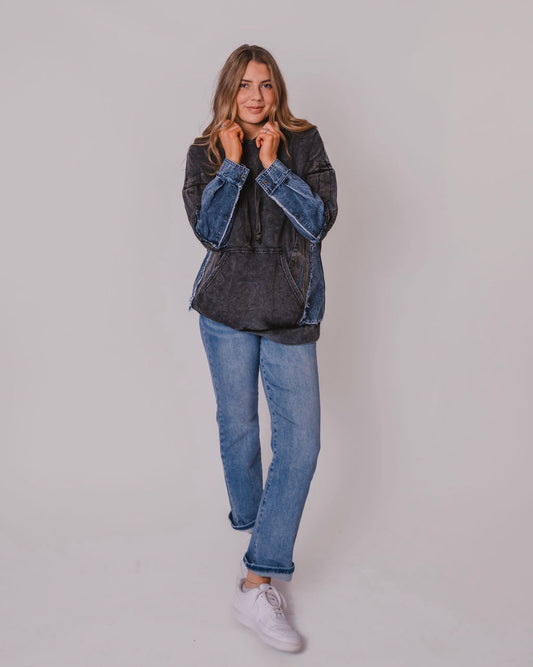 The Denim Sleeve Hoodie